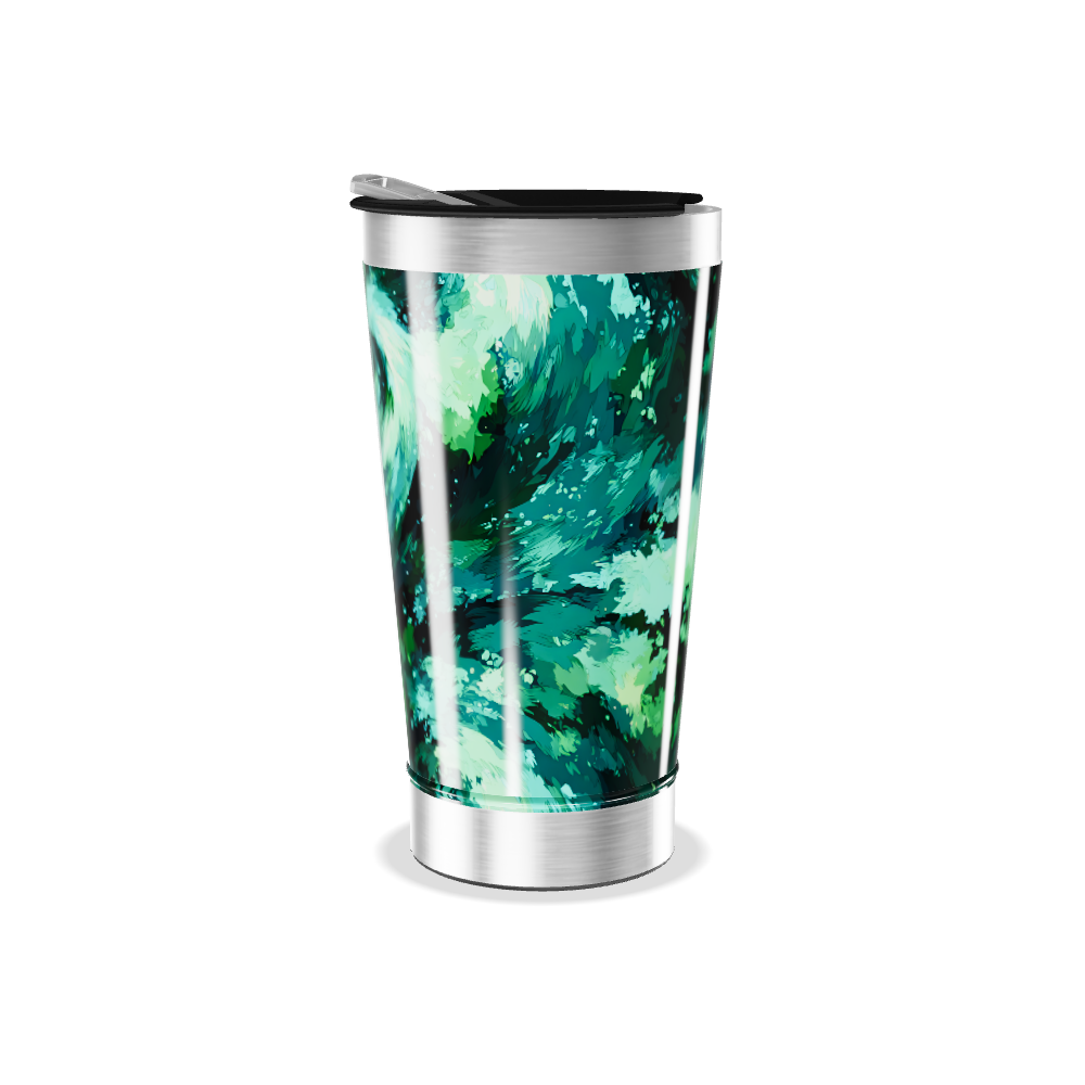 Copo Térmico - Estampa Abstrata Verde