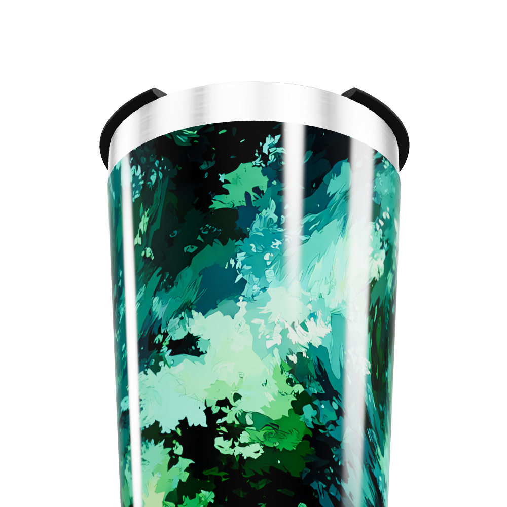 Copo Térmico - Estampa Abstrata Verde