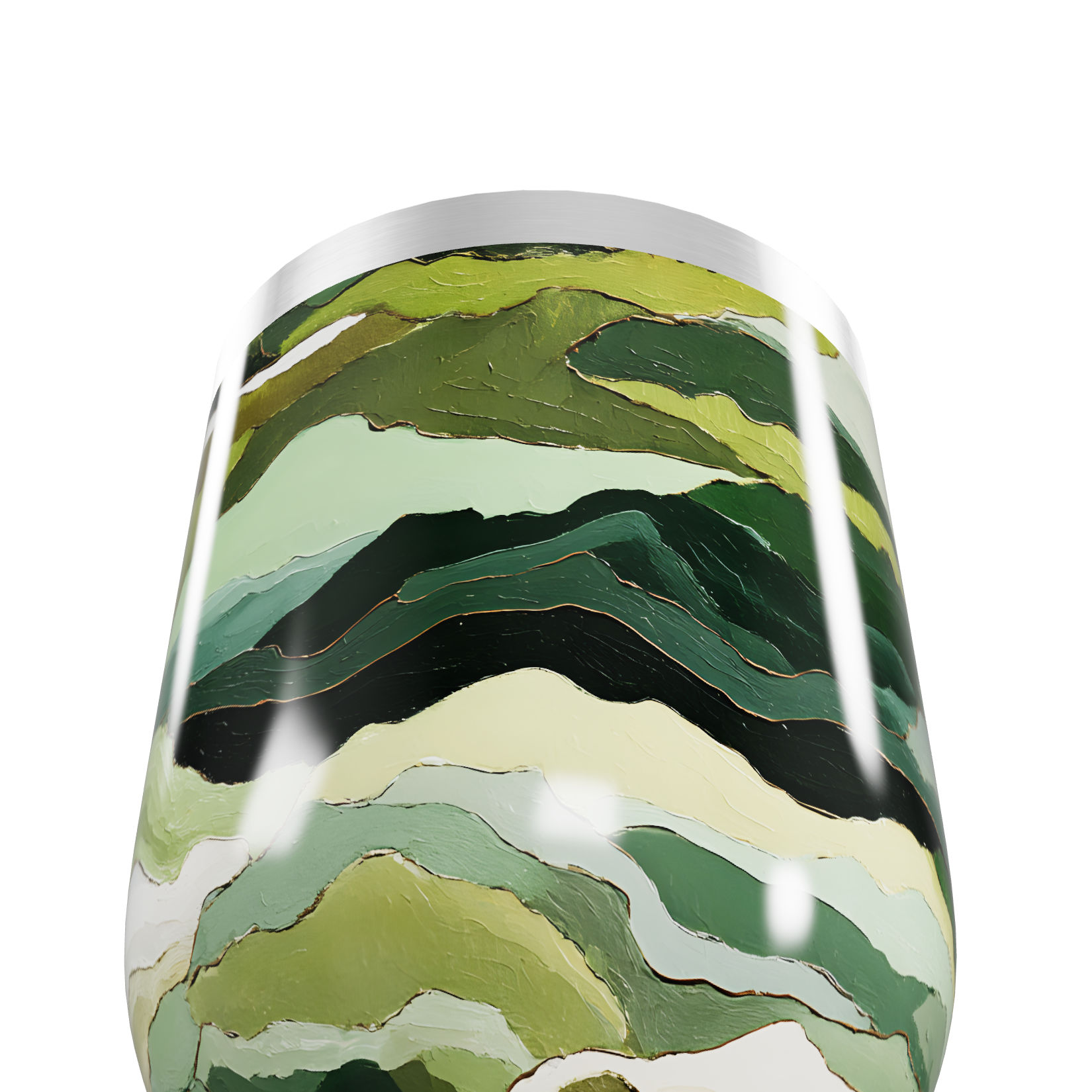 Copo Térmico Slim - Estampa Abstrata Verde