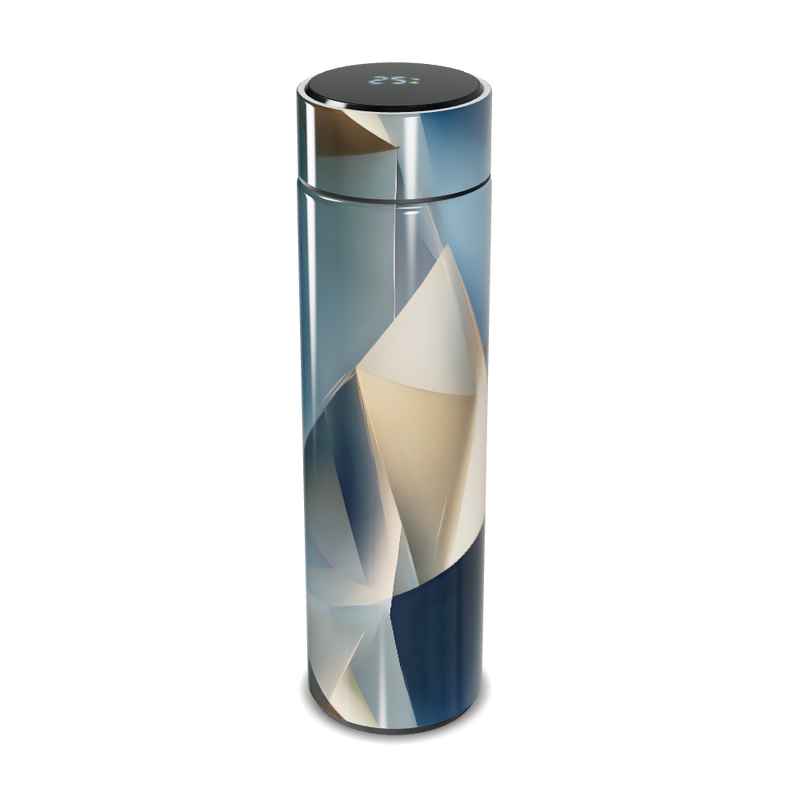 Garrafa Térmica Touch - Design Geométrico Azul