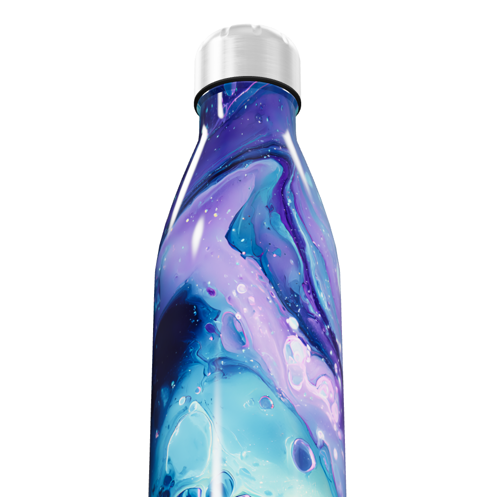 Garrafa Inox - Estampa Galáxia Azul