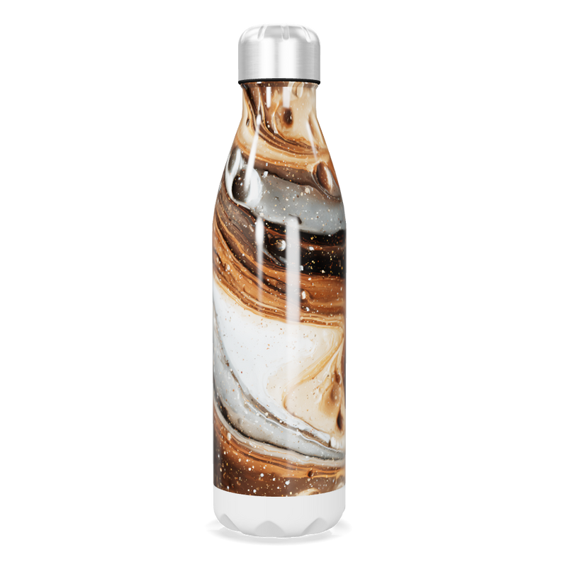 Garrafa Inox - Estampa Mármore Marrom