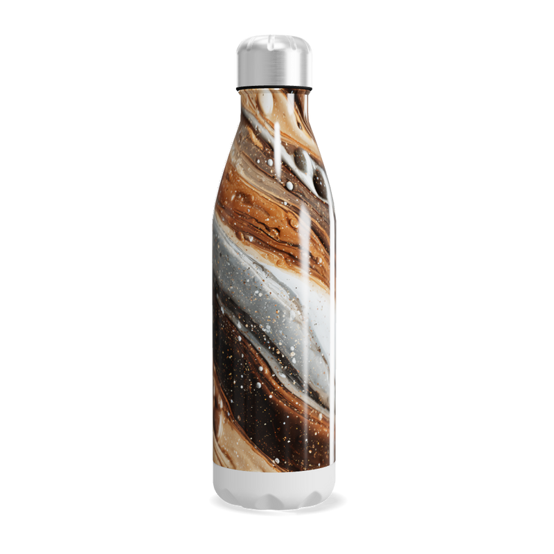 Garrafa Inox - Estampa Mármore Marrom