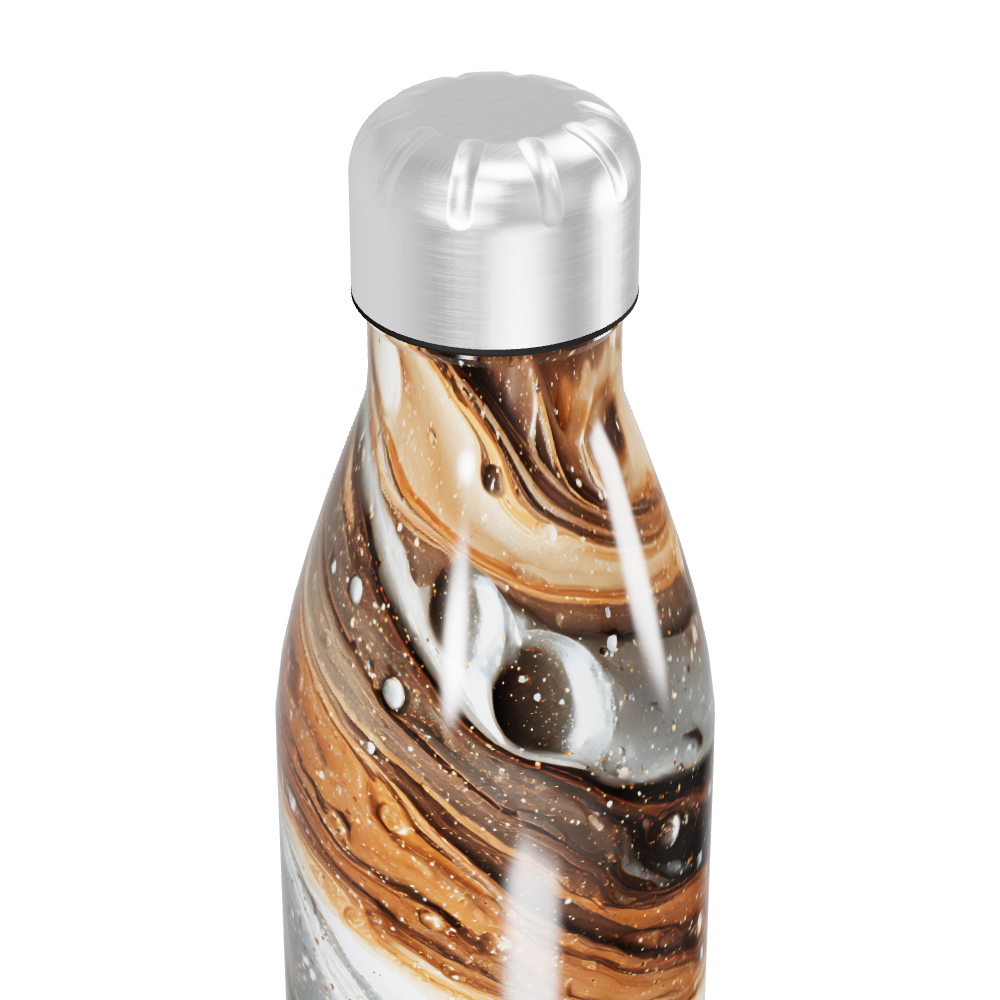 Garrafa Inox - Estampa Mármore Marrom