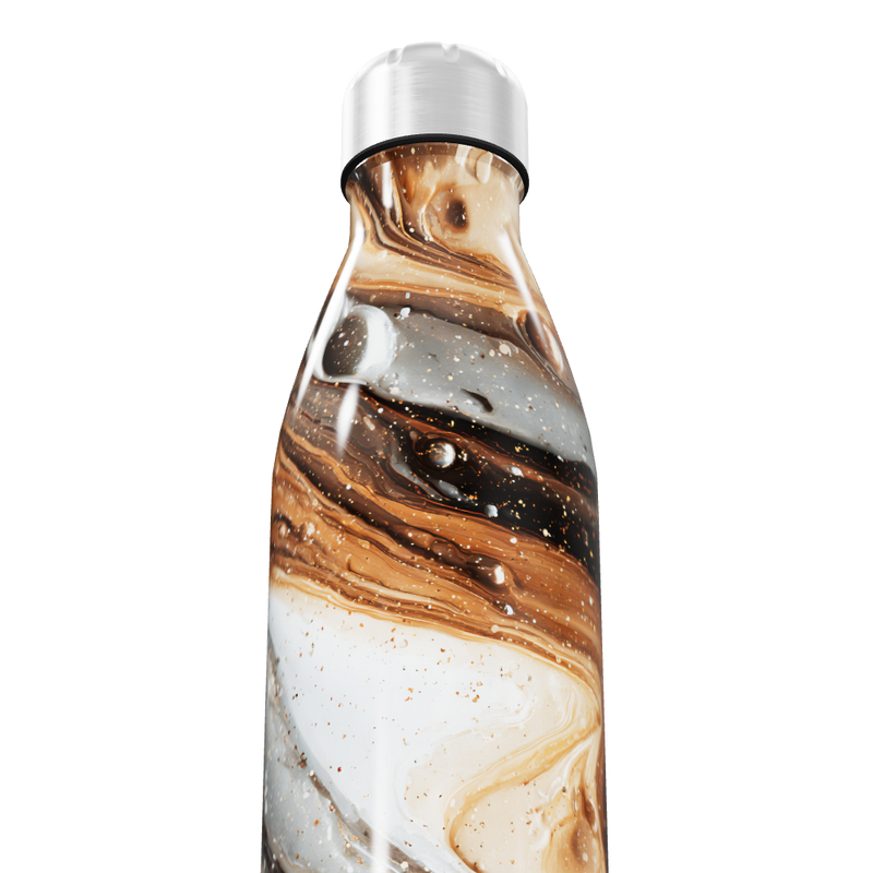 Garrafa Inox - Estampa Mármore Marrom