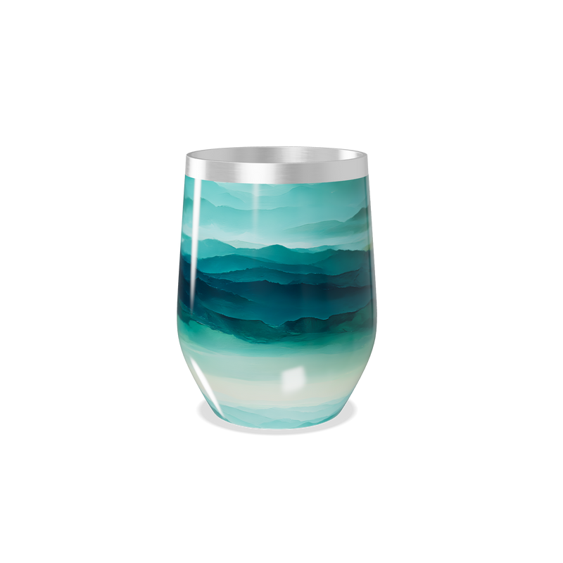 Copo Térmico Slim - Estampa Montanhas Azul