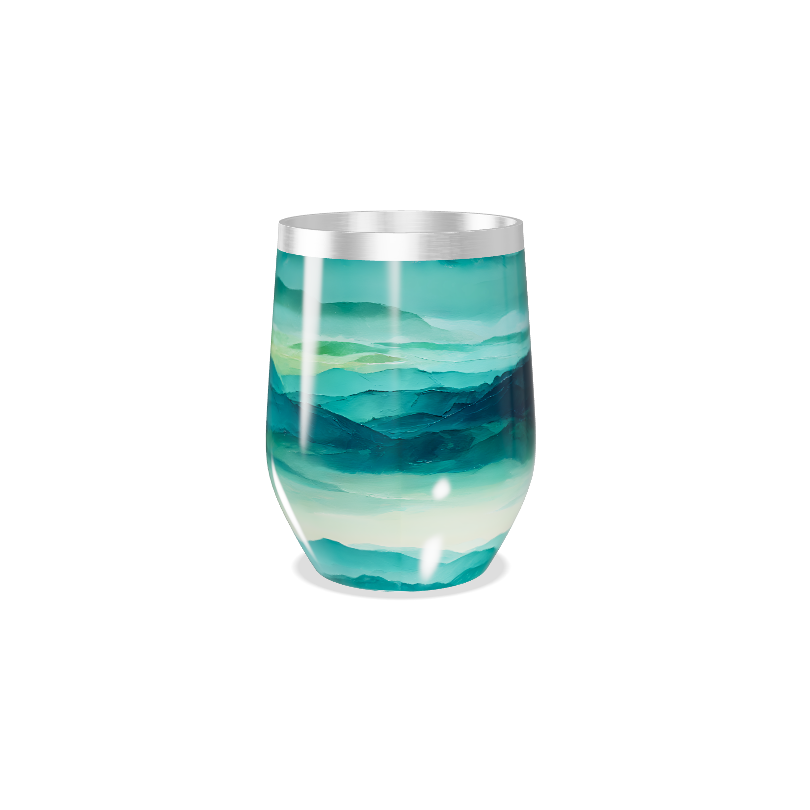 Copo Térmico Slim - Estampa Montanhas Azul