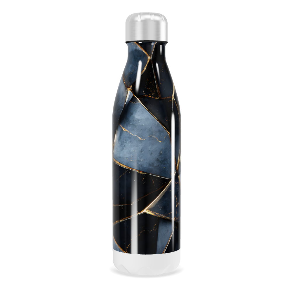 Garrafa Inox - Design Marmorizado Azul