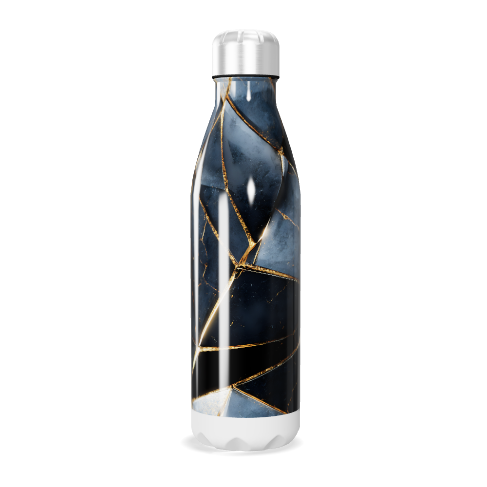 Garrafa Inox - Design Marmorizado Azul