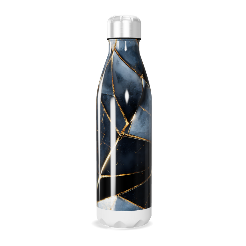 Garrafa Inox - Design Marmorizado Azul