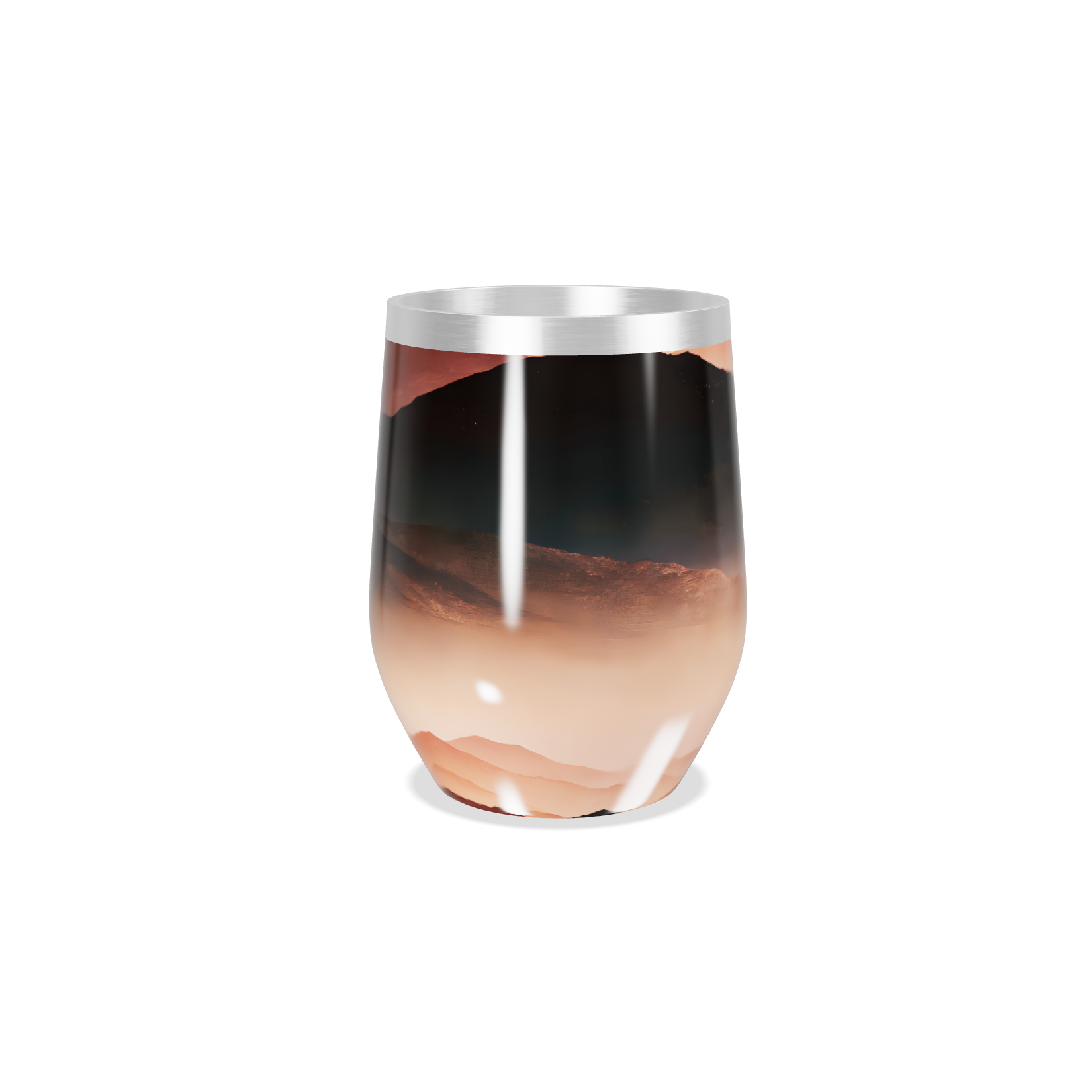 Copo Térmico Slim - Montanha Bege Inox