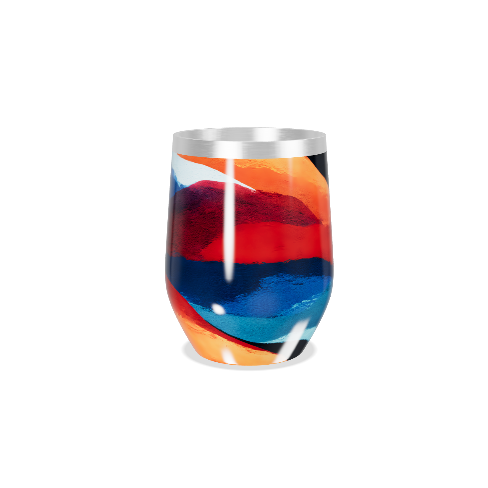 Copo Térmico Slim - Colorido Abstrato Aço Inox