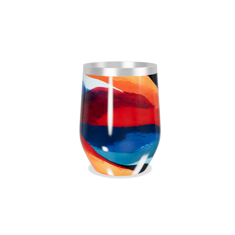 Copo Térmico Slim - Colorido Abstrato Aço Inox