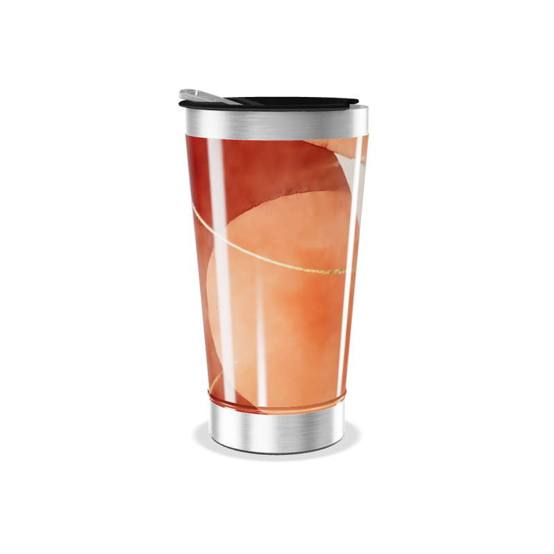 Copo Térmico - Estampa Abstrata Laranja