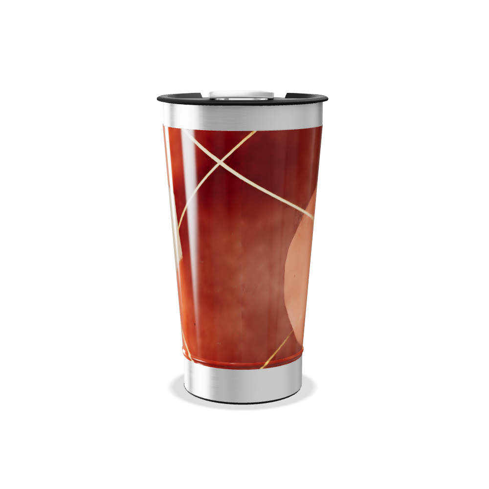 Copo Térmico - Estampa Abstrata Laranja