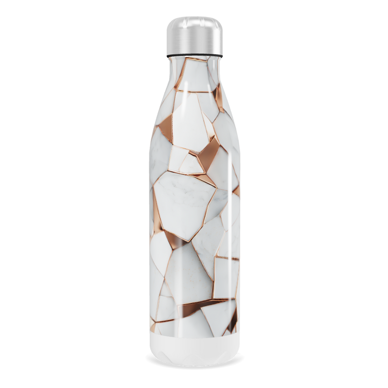 Garrafa Inox - Marmorizada com Detalhes Cobre
