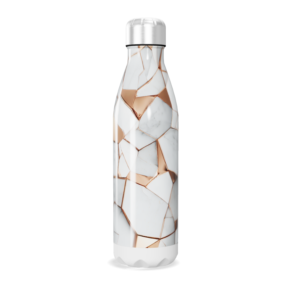 Garrafa Inox - Marmorizada com Detalhes Cobre
