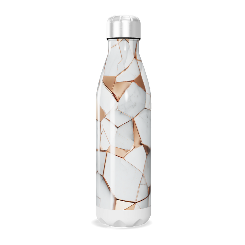 Garrafa Inox - Marmorizada com Detalhes Cobre