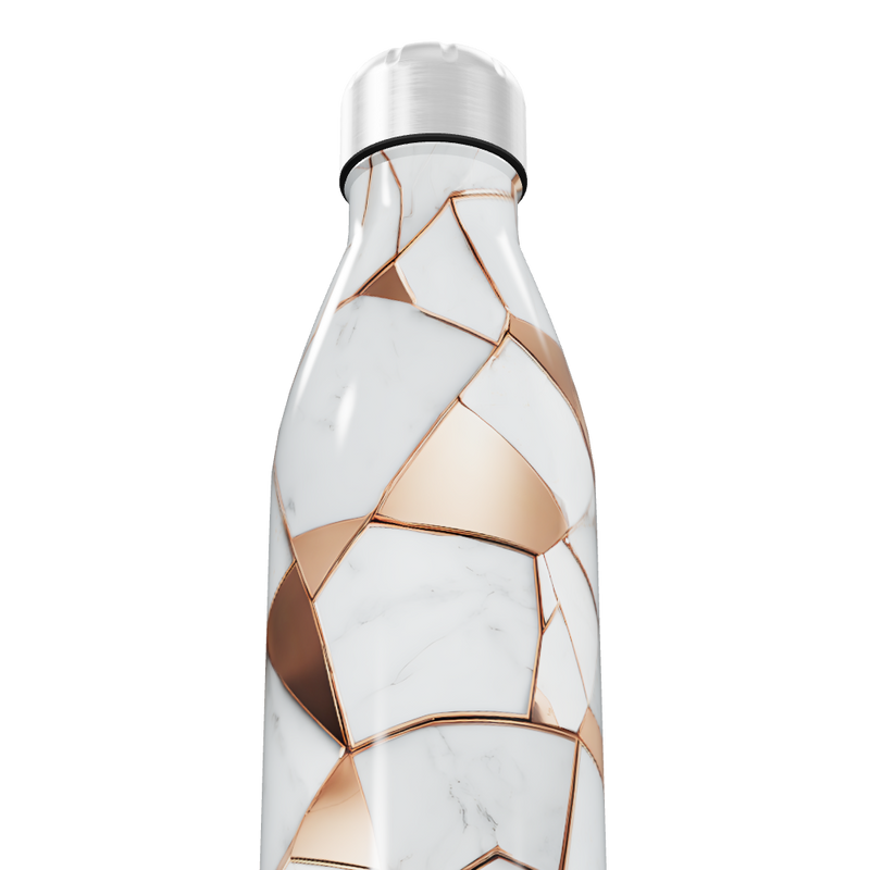 Garrafa Inox - Marmorizada com Detalhes Cobre