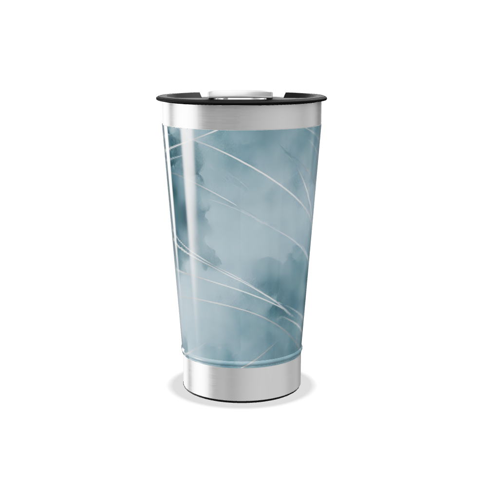 Copo Térmico - Azul com Listras Brancas