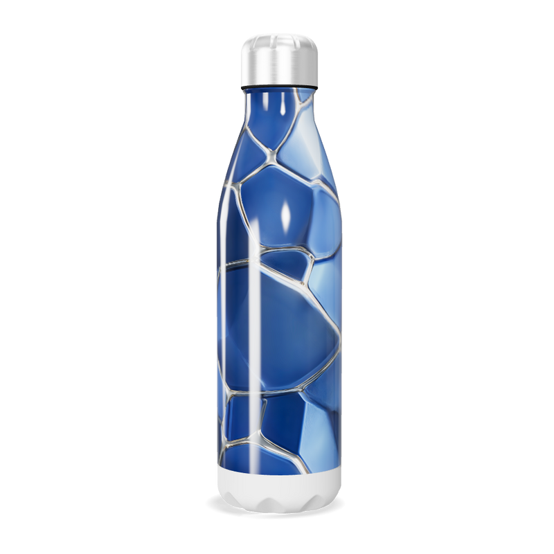 Garrafa Inox Azul - Design Geométrico
