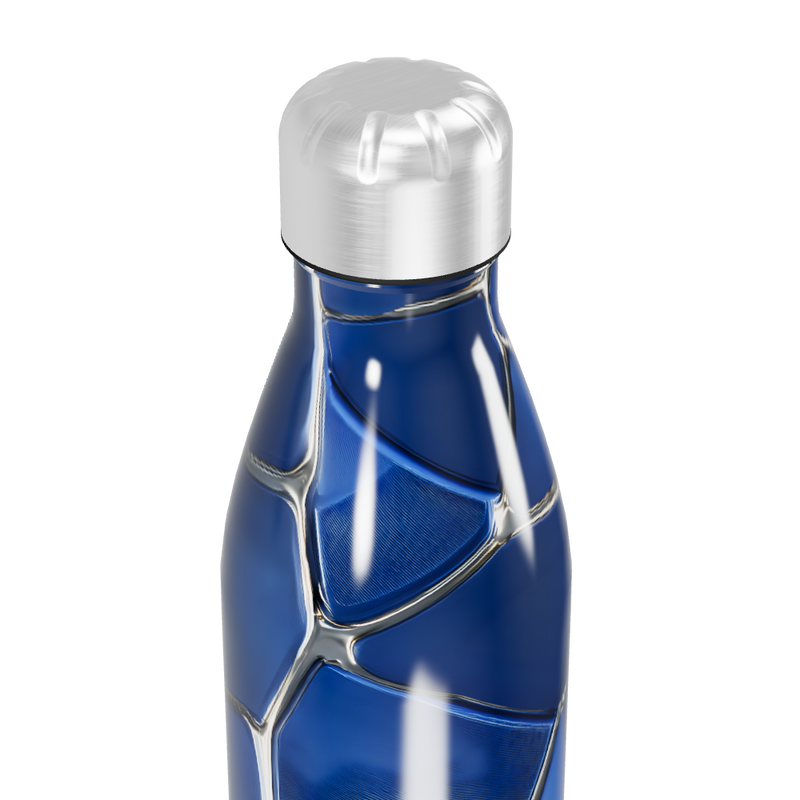 Garrafa Inox Azul - Design Geométrico