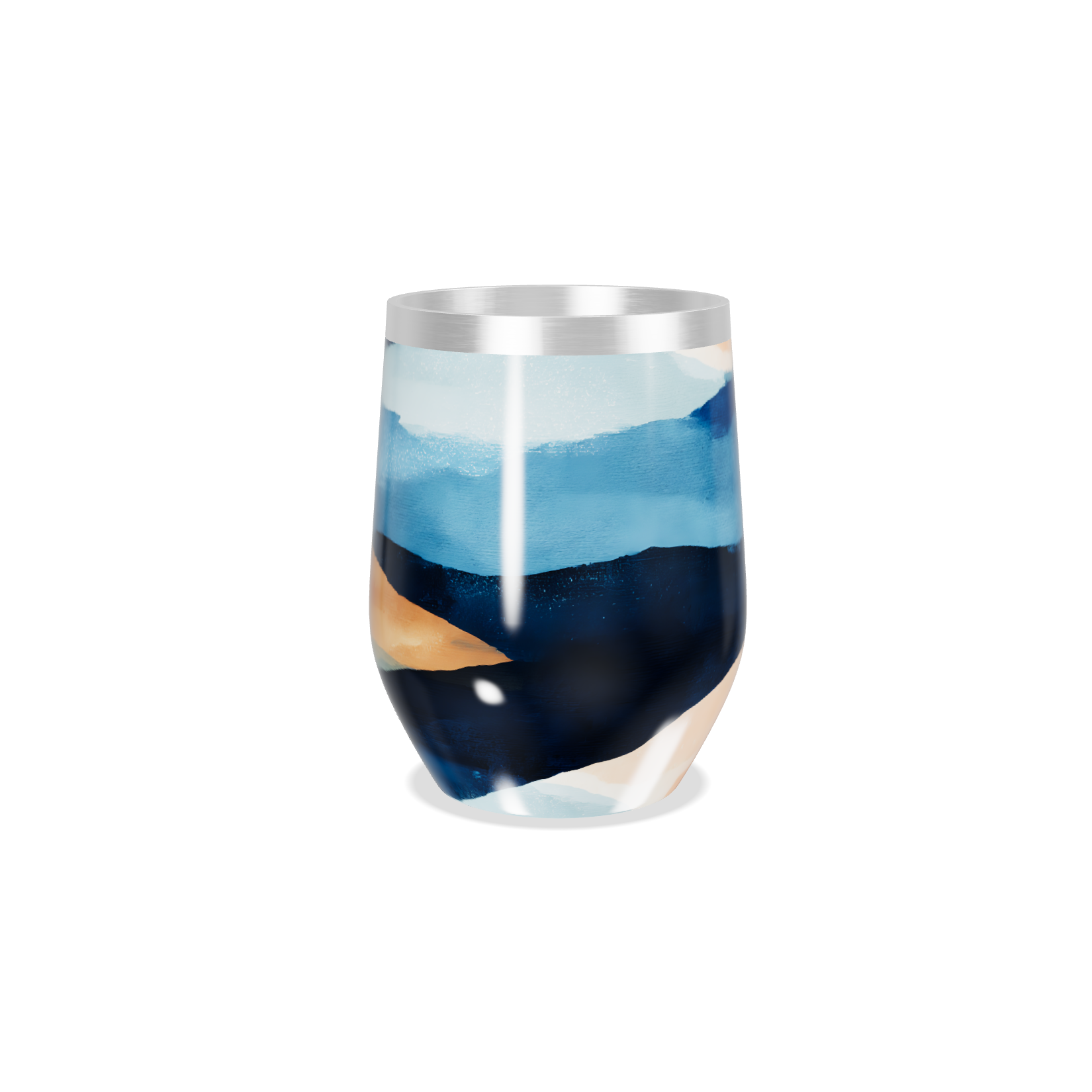 Copo Térmico Slim - Estampa Azul Abstrata