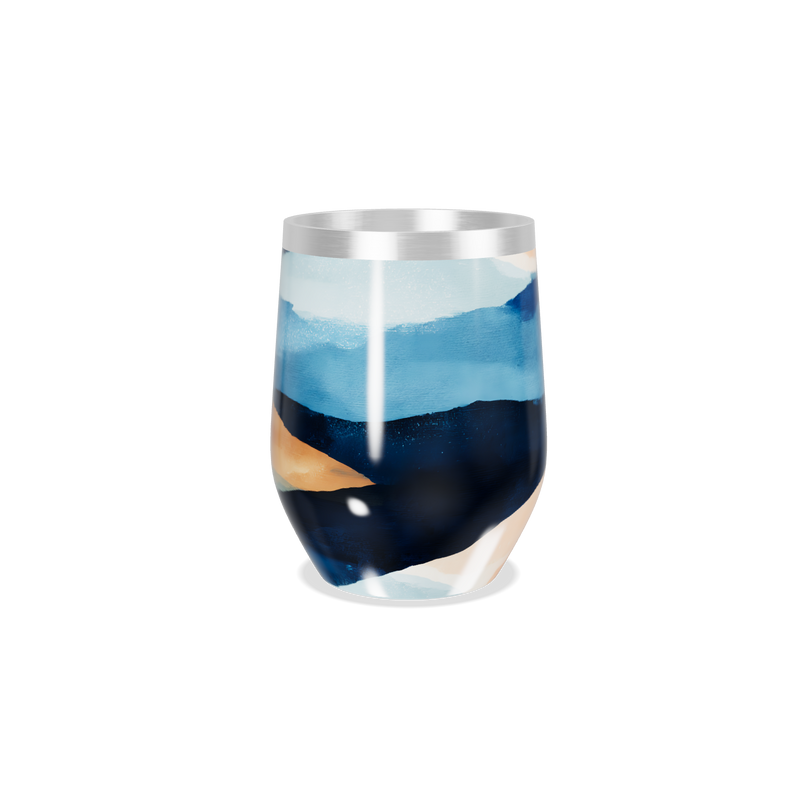 Copo Térmico Slim - Estampa Azul Abstrata