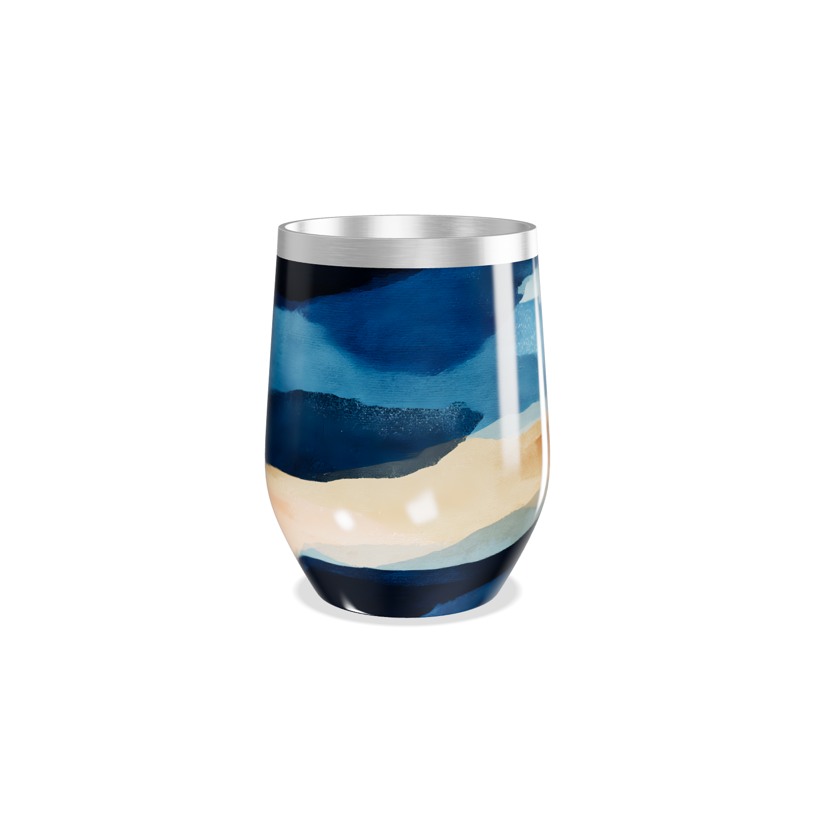 Copo Térmico Slim - Estampa Azul Abstrata