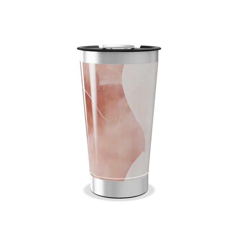 Copo Térmico - Mármore Rosa Aço Inox