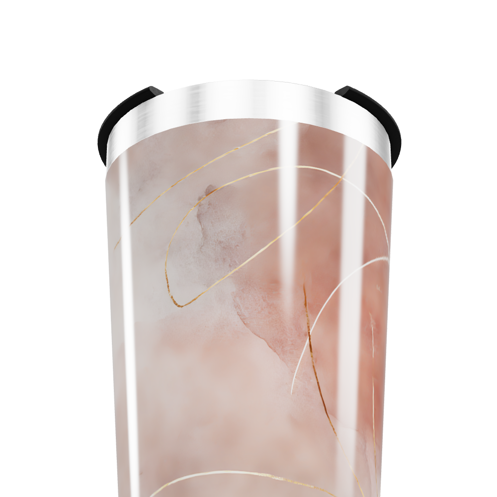 Copo Térmico - Mármore Rosa Aço Inox