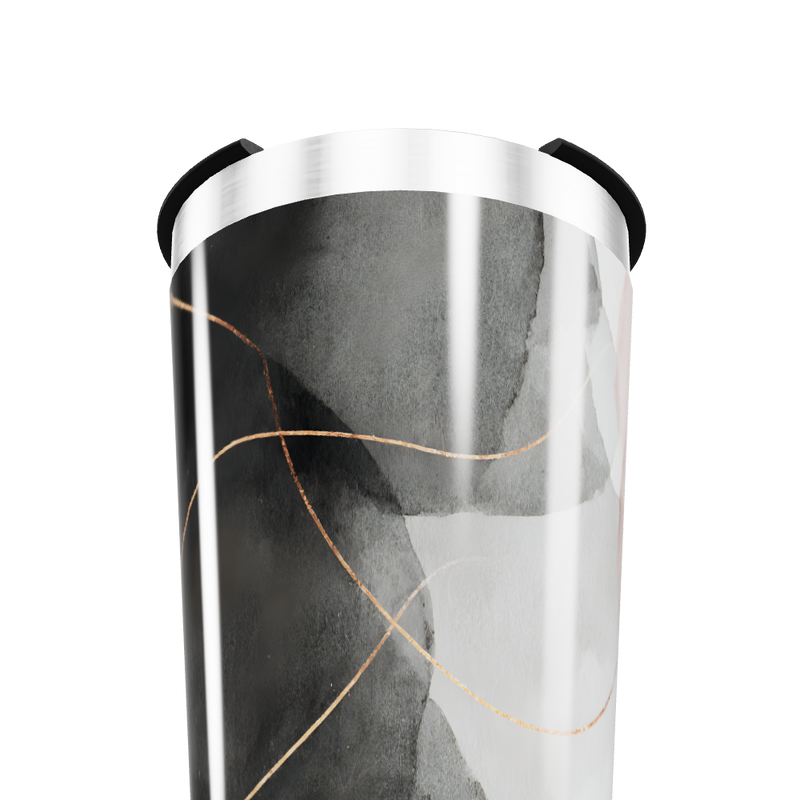 Copo Térmico - Preto com Detalhes Dourados