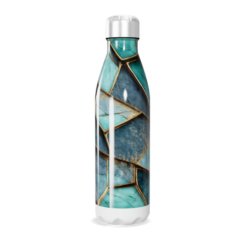 Garrafa Inox - Estampa Mármore Azul
