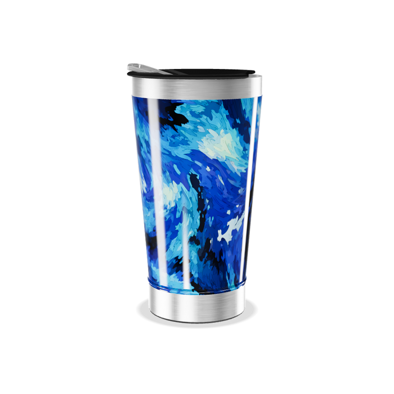 Copo Térmico - Azul Abstrato Inox