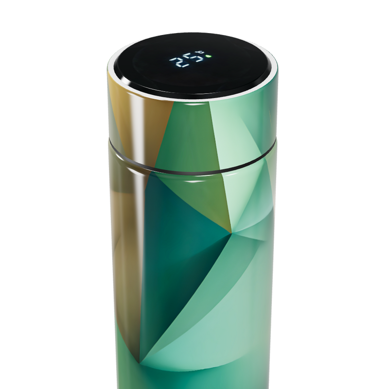 Garrafa Térmica Touch - Verde Geométrica Digital