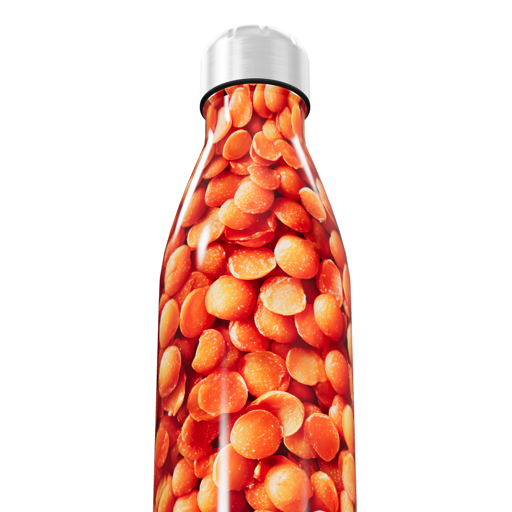 Garrafa Inox - Estampa Laranja Grãos