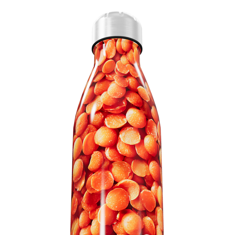 Garrafa Inox - Estampa Laranja Grãos