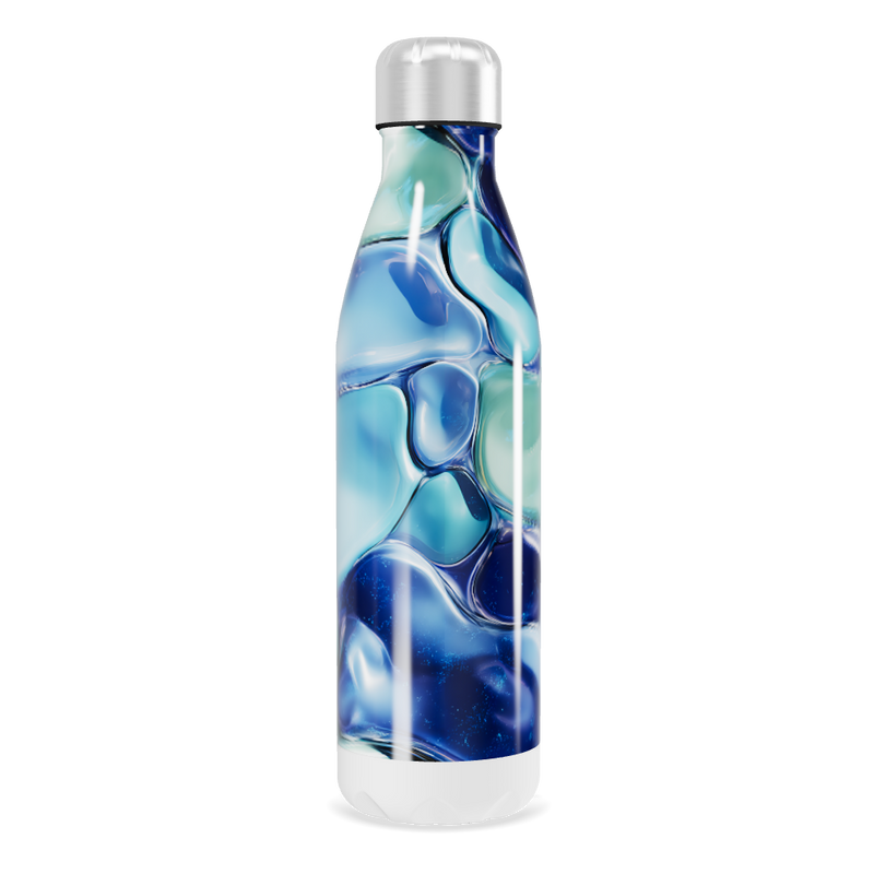 Garrafa Inox Azul - Estampa Abstrata