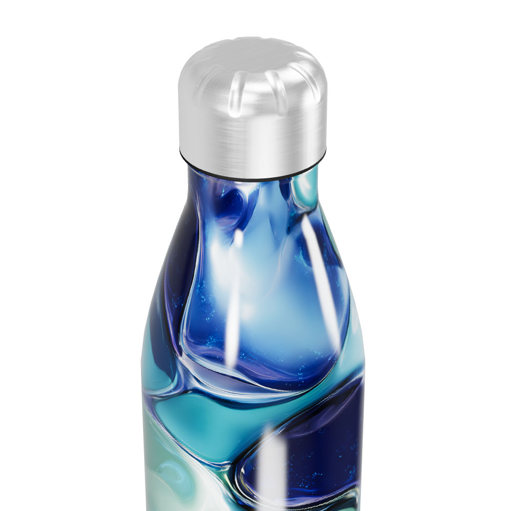 Garrafa Inox Azul - Estampa Abstrata