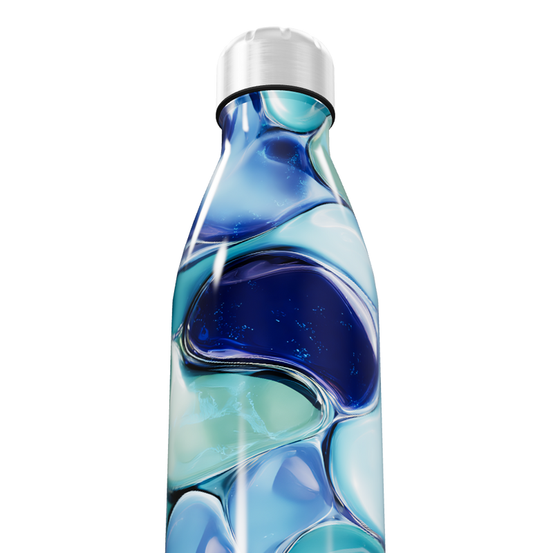 Garrafa Inox Azul - Estampa Abstrata