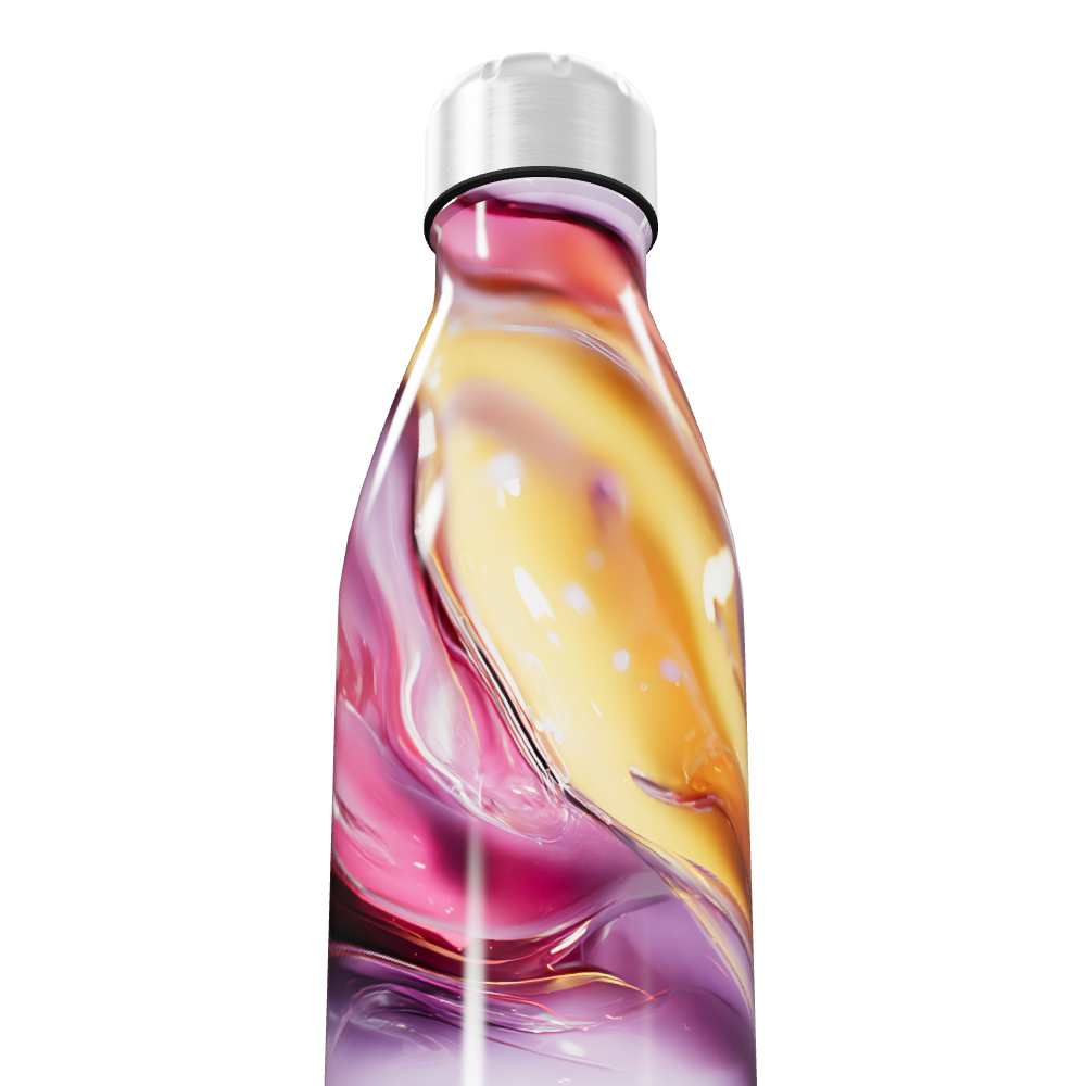 Garrafa Inox - Estampa Marmorizada Colorida