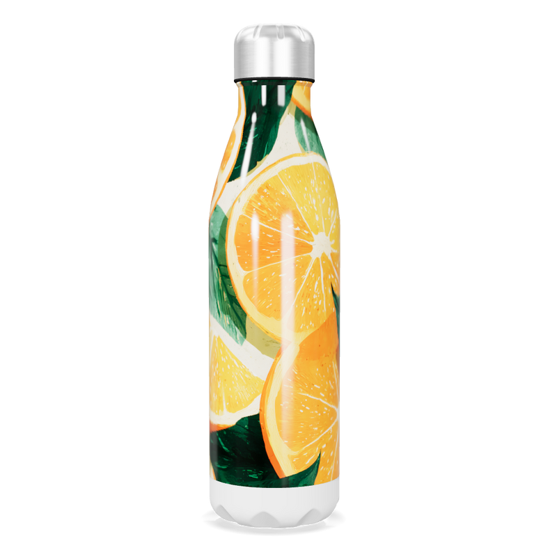 Garrafa Inox Estampa Frutas Colorida