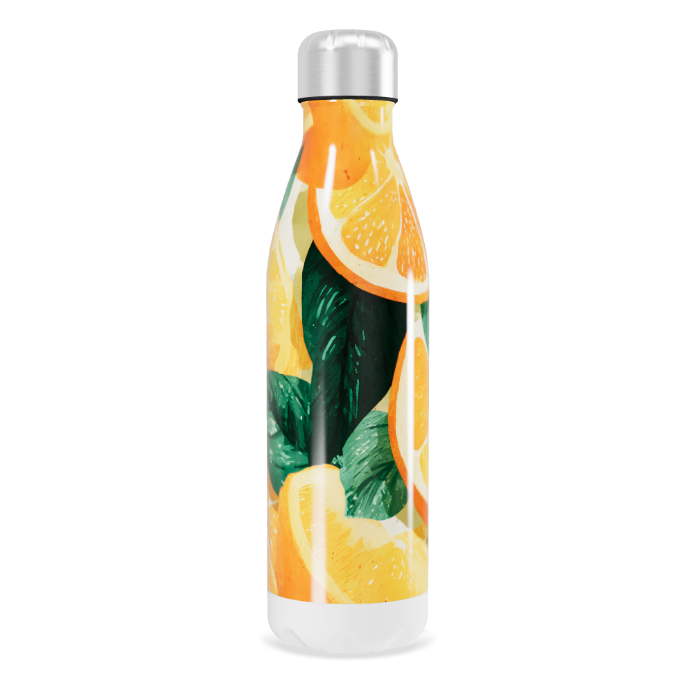 Garrafa Inox Estampa Frutas Colorida