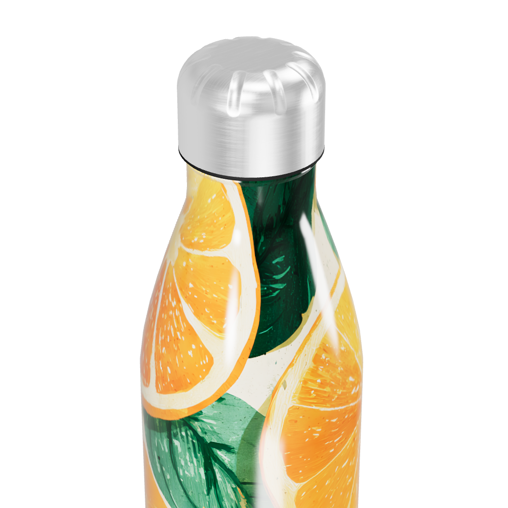 Garrafa Inox Estampa Frutas Colorida