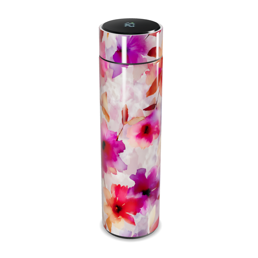 Garrafa Térmica Touch - Floral colorida aço inox