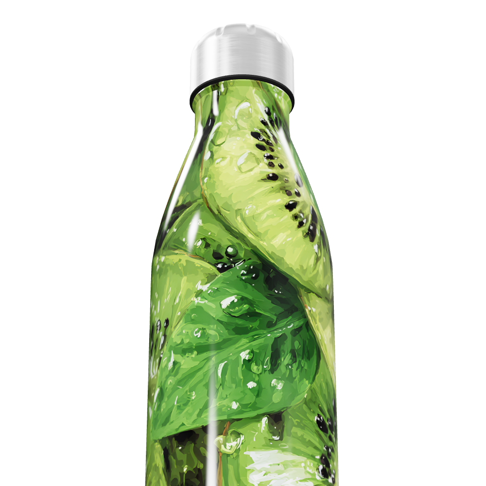 Garrafa Inox Estampa Kiwi Verde