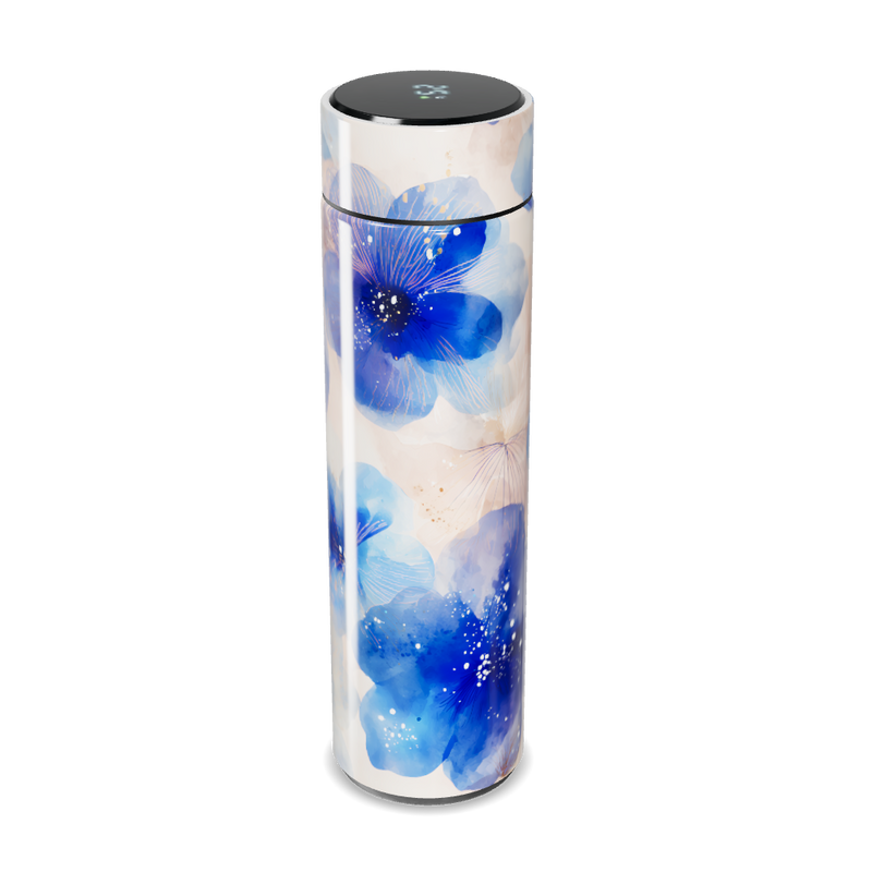 Garrafa Térmica Touch - Floral Azul Digital