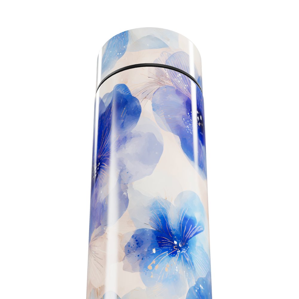 Garrafa Térmica Touch - Floral Azul Digital