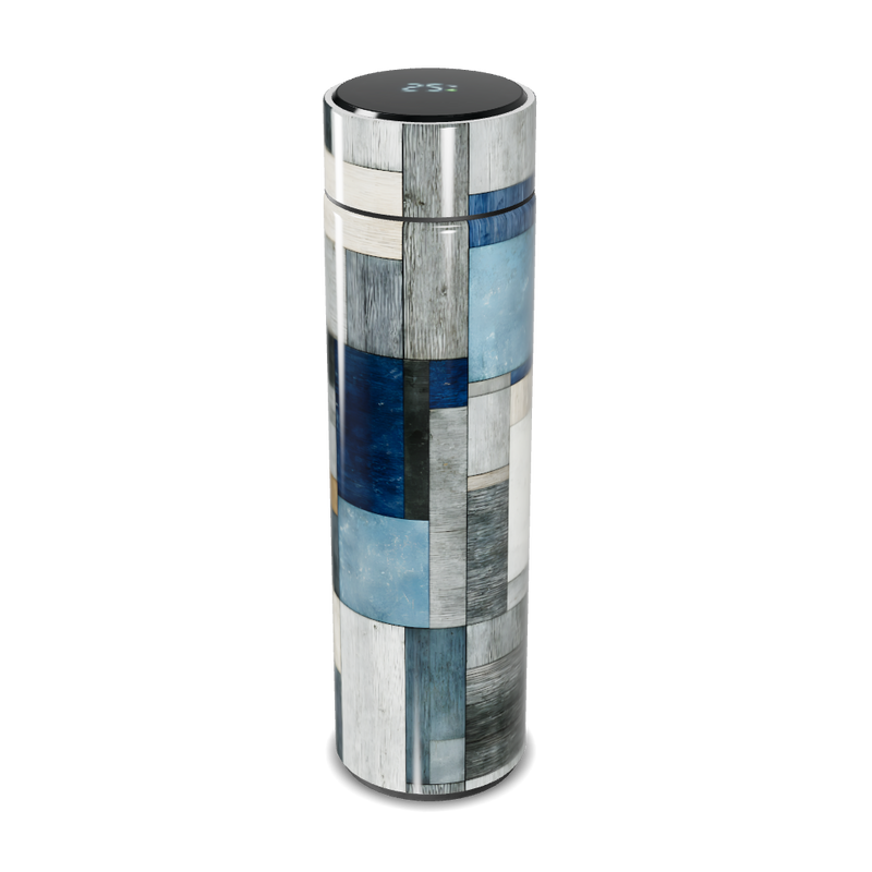 Garrafa Térmica Touch - Estampa Geométrica Azul