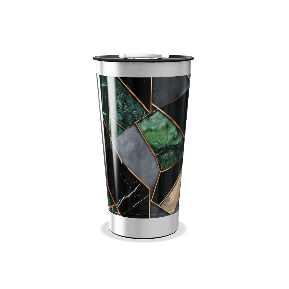 Copo Térmico - Verde com Estampa Geométrica
